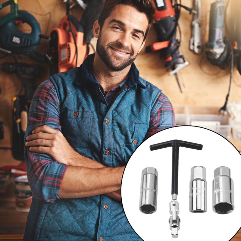 Spark Plugs Socket Wrench T-Handle 16mm 18mm 21mm Removal Tool Fit For Motorcycles Spark Plugs Socket Wrench Remover