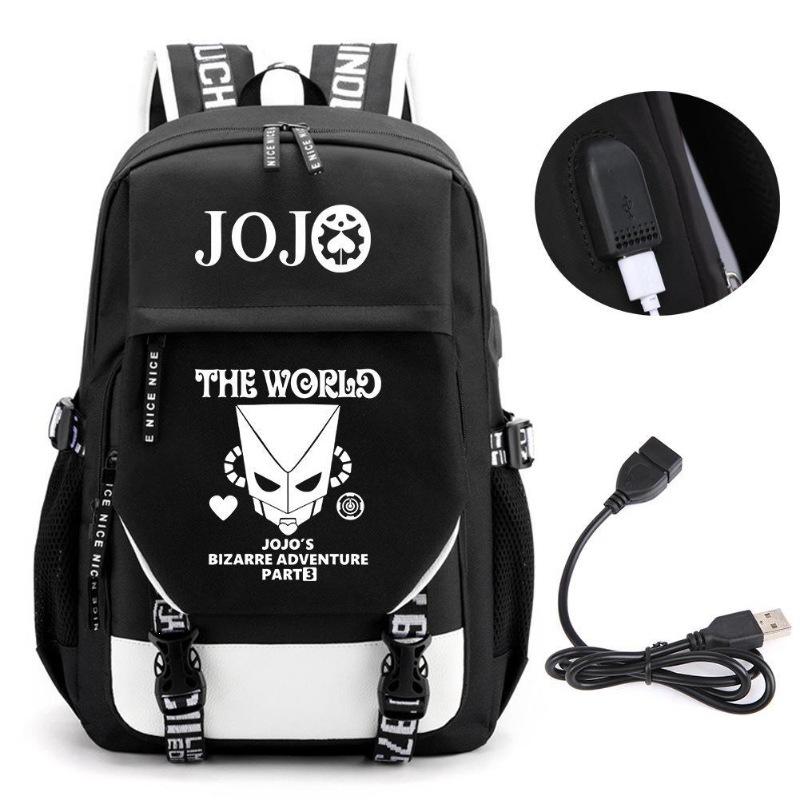 Jojo New Fan Riman Peripheral Printed Backpack Multifunctional Large Capacity Computer Bag Youth School Bag