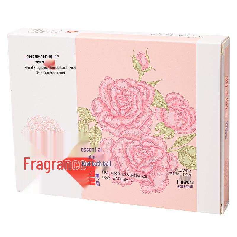 Rose & Floral Scent Foot Bath Bomb Set: Lavender, Rose, Osmanthus, 4-Color, Flower-Shaped, Essential Oil Infused.