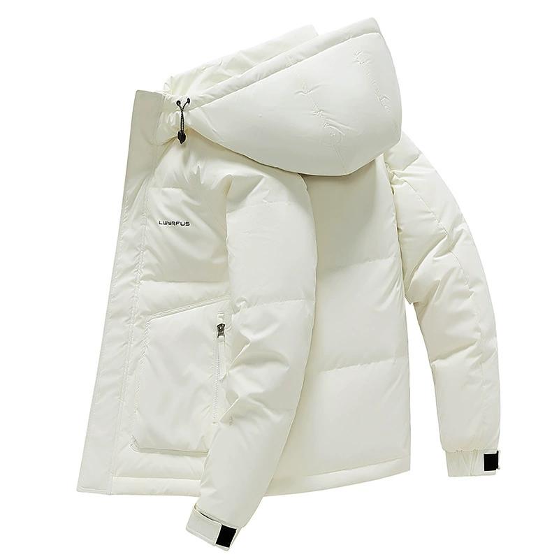 Down Jacket Men's Winter Versatile Lightweight Thick White Duck Down Hooded Men's Coat