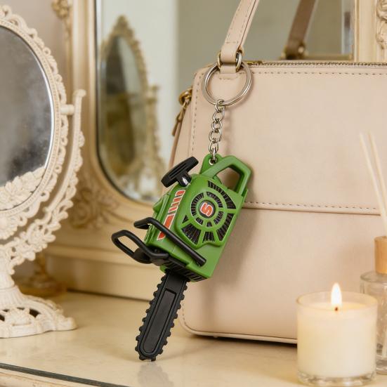 Llavero Cadena de Motosierra Compacta con Cuerda Interactiva para Tirar Juguete de Descompresión Mango Ajustable Cadena de Sierra Desmontable Herramienta Realista