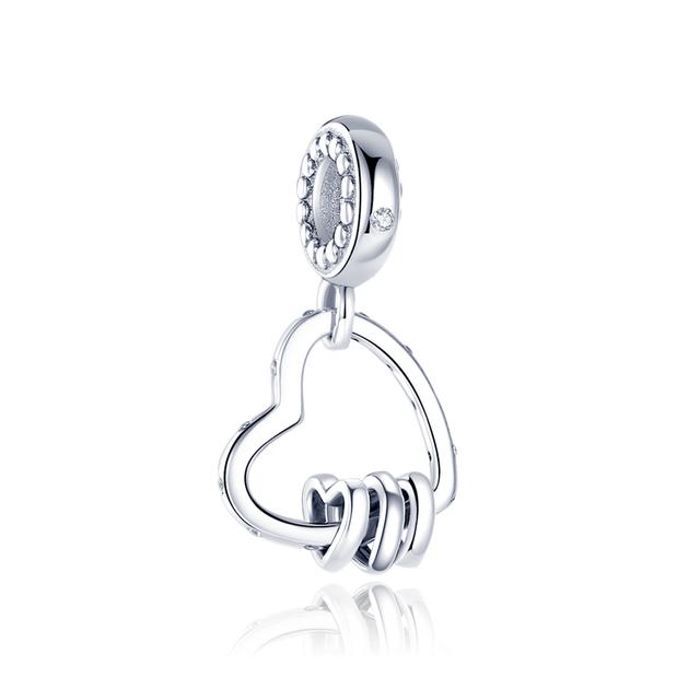 925 Silver Color Star Moon Heart Safety Chain Cz Beads Angle Wing Pendant Fit Charms Bracelet Diy Women Original Jewelry