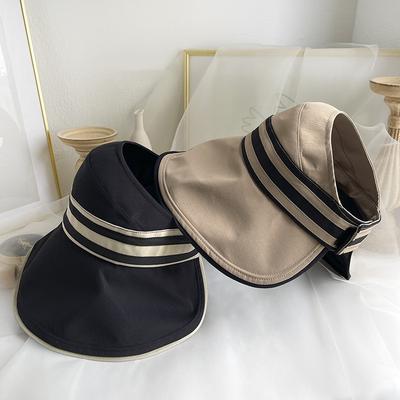 Spring and Summer Vinyl Eaves Empty Top Hat Retro Foldable UV Protection Headless Hat Cycling Sun Hat