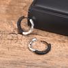 Stylish Stitching Black Hammer Hoop Earrings For Men Women Hoops Simple Jewelry Boyfriend Girlfriend Valentine's Day Gift