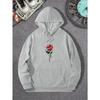 Rose Art Letters Printed Hoodie Casual Street Women's Sweatshirt Comfortable Pullover Round Neck Loose Women's Clothing Y2K Top