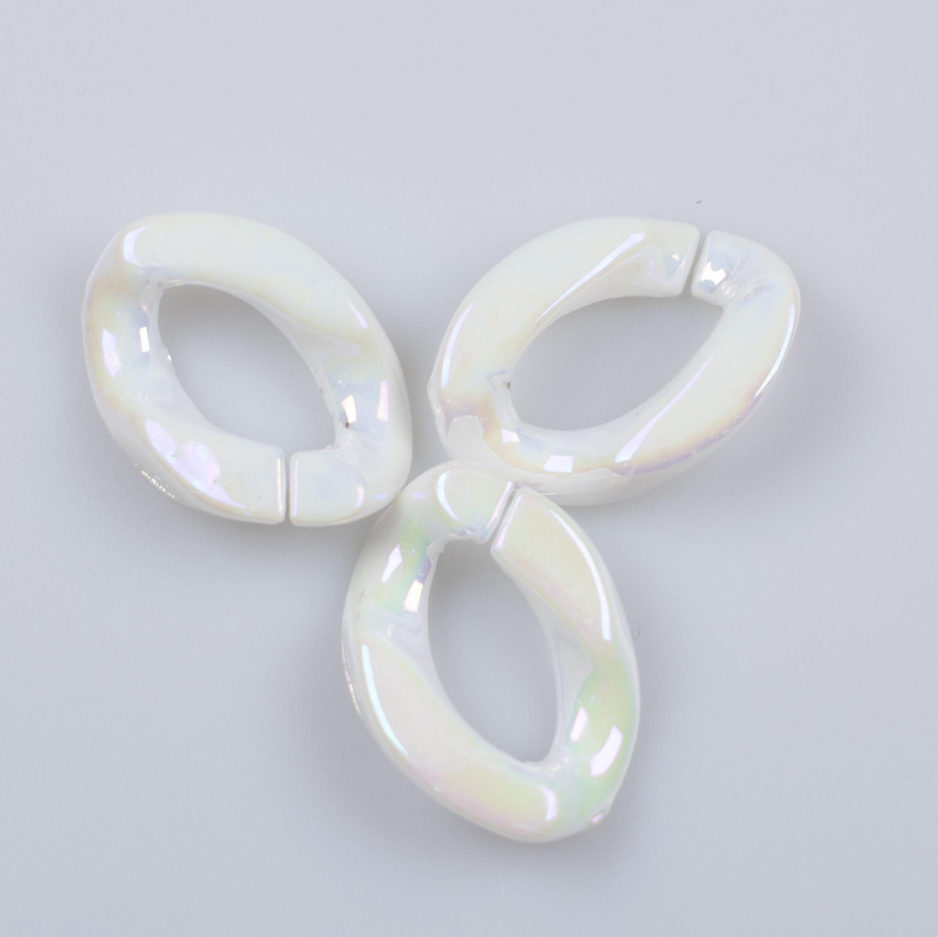 

Переливающаяся акриловая цепочка из смолы с пряжкой и открытым соединительным кольцом для DIY украшений и аксессуаров для цепочки для телефона #469 (100 pieces per pack)