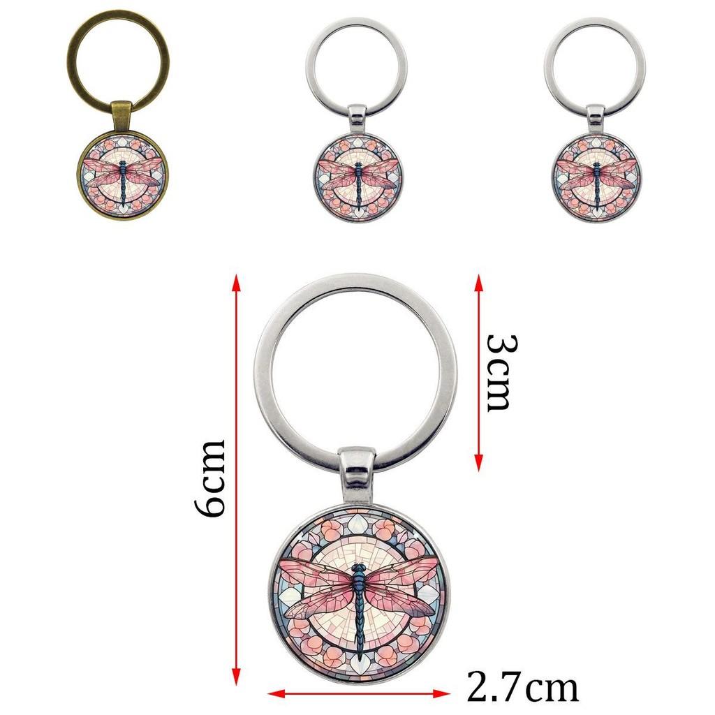 Vintage Dragonfly Pattern Keychain Creative Gift For Stylish Men Zinc Alloy Keyring Accessory