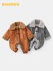 DUUDUU Baby Winter Bodysuit: New Year Style, Thickened Footed Romper, A-Class Newborn Crawling Suit.