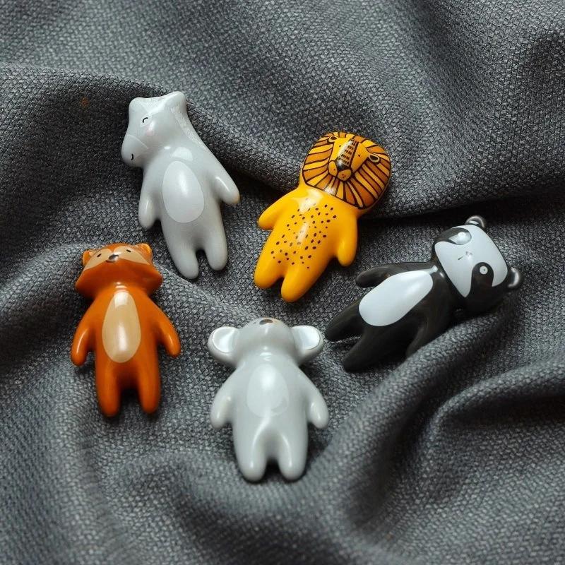 Cartoon Animals Kid's Ceramic Drawer Furniture Knobs Children Cute Cabinet Pulls Dresser Knob Cute Cupboard Handle
