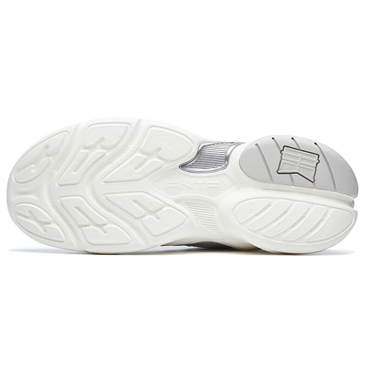 Anta Lifestyle Series Shock Absorbing Non-Slip Wear-Resistant Breathable Low-Top Dad Shoes Men sneaker Ivory Gray 112038883-1