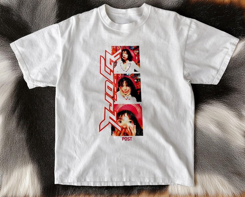 björk inspired tee White Cotton Tshirt Unisex T-Shirt L