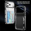 Transparent Wallet Slot Card Holder Stand Phone Case for IPhone 17 Air 16 15 Plus 14 13 12 Pro Max Shockproof Acrylic Hard Cover