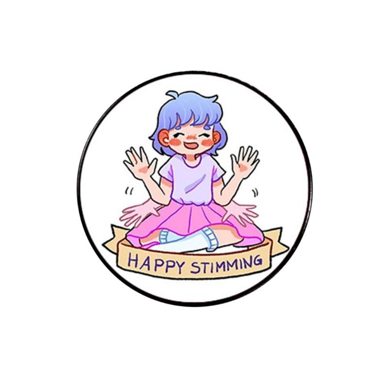 Actually Autistic Enamel Pin Brooch Autistic Symbol Round Metal Lapel Pin Badge for Clothes Backpack Bag Decoration