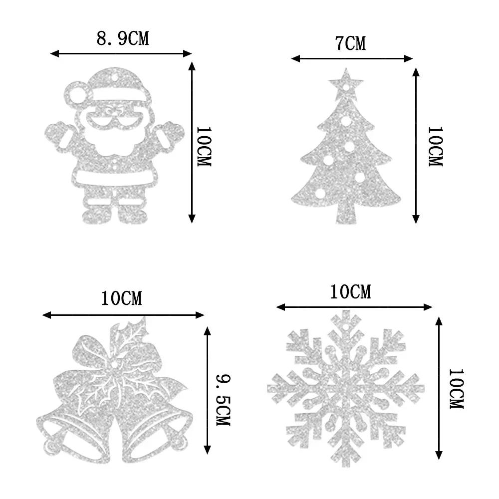 8Pcs/set Christmas Tree Decoration Hanging Ornaments Tree Snowman Reindeer Santa Snowflake Ornaments for New Year Winter Party