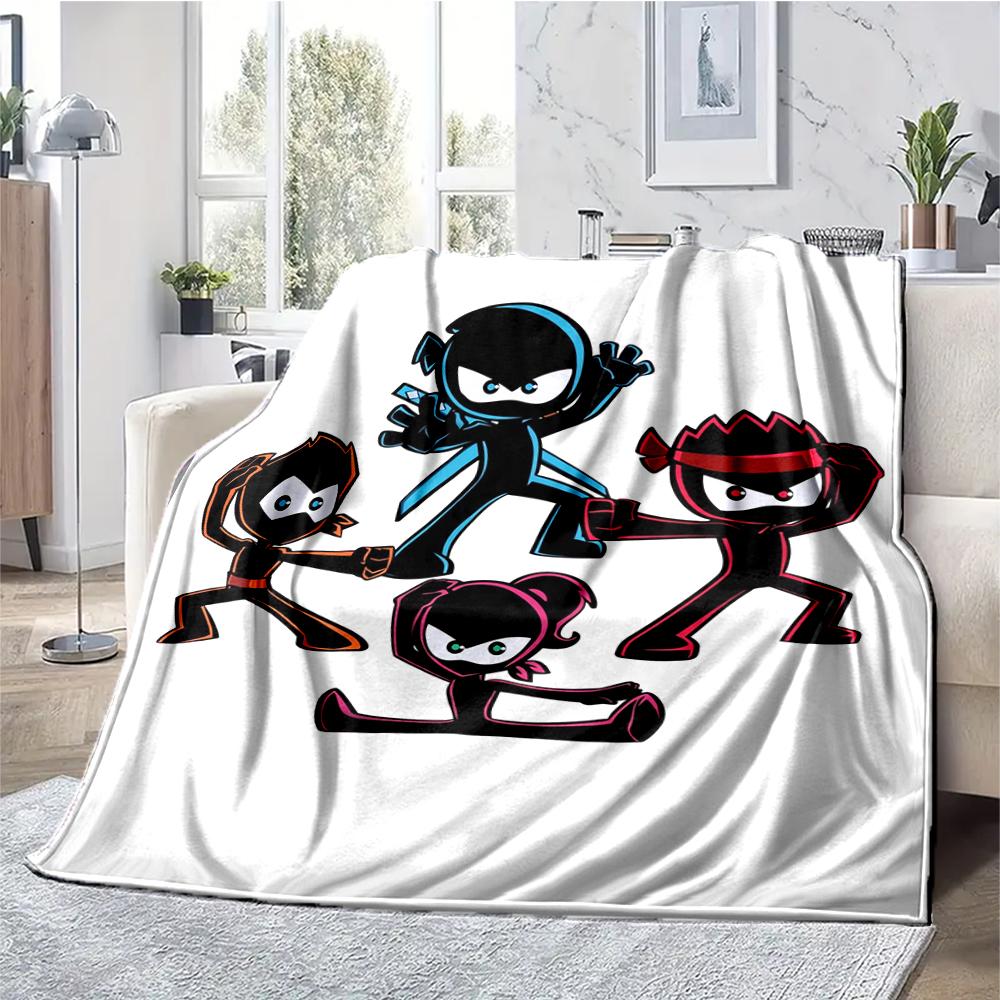 Ninja Kidz Theme Printed Blanket - Perfect for Couch, Bed, Travel & Outdoor Use | Machine Washable, Cozy & Durable.