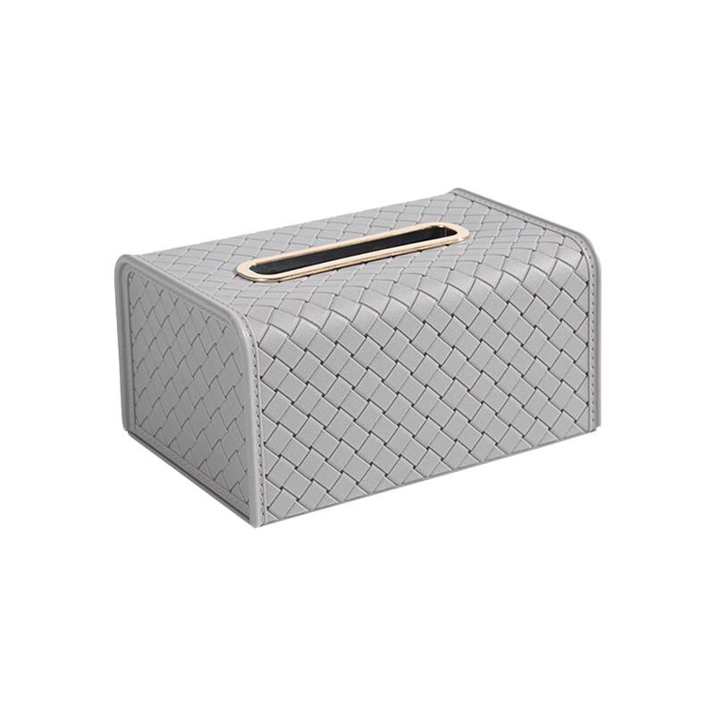 QUANGE Woven Leather Grain Tissue Box