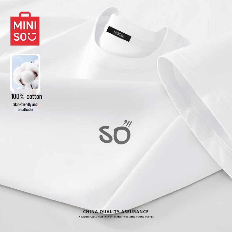 MINISO Men s Pure Cotton Loose Fit Short Sleeve T-Shirt 5XL