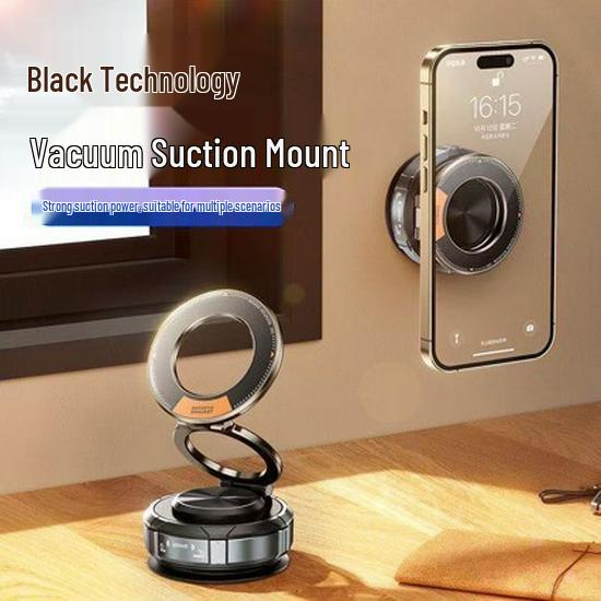 Zinc Alloy Folding Magnetic Phone Holder with Rotating Suction Cup