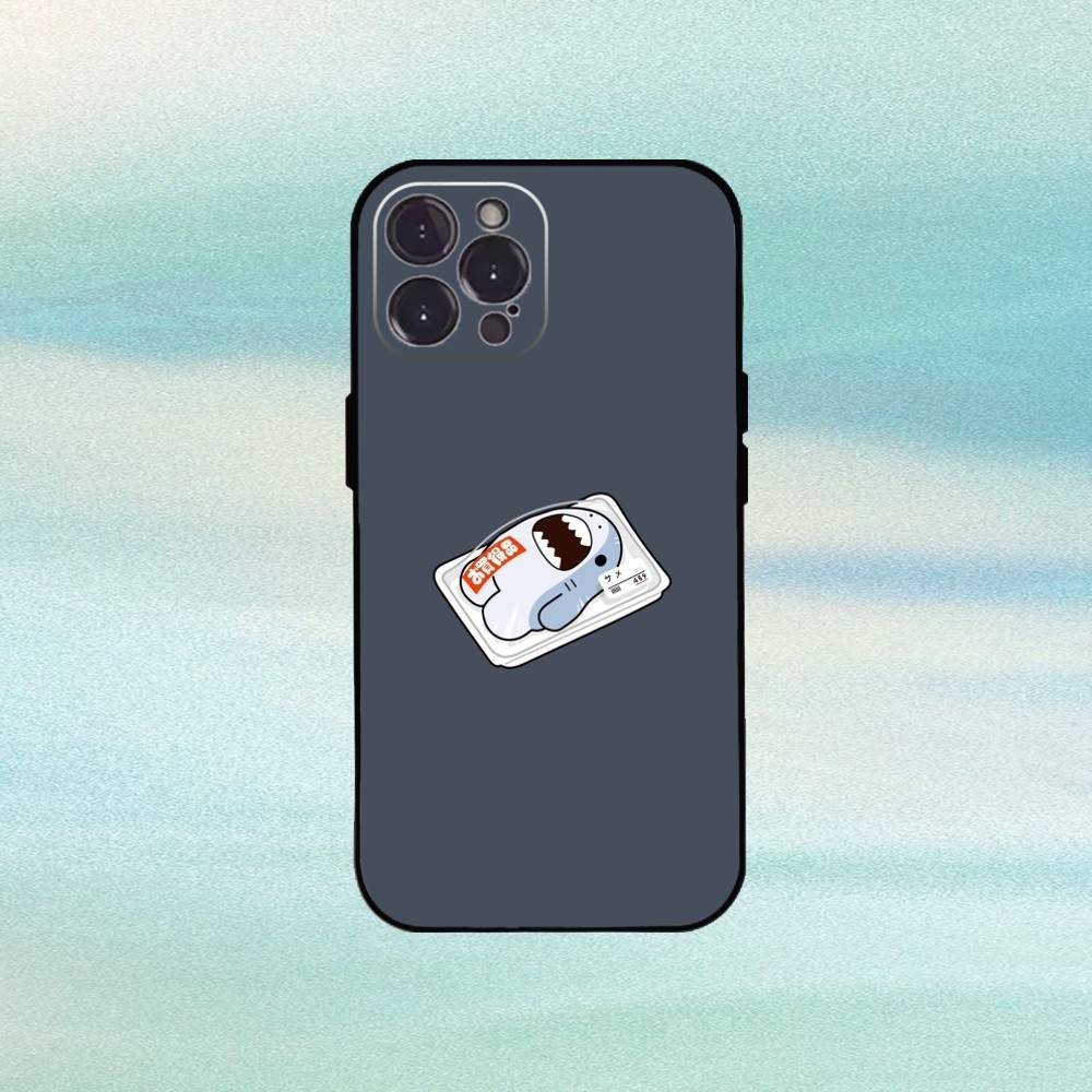 Cartoon Cute Shark Phone Case For iPhone17,16,15,14,13,12Plus,Pro Max,XS,5G Soft Silicone Black Cover