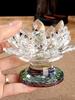 Seven-Color Crystal Lotus Candle Holder for Buddhist Offerings: Eternal Ornament for Home Altar