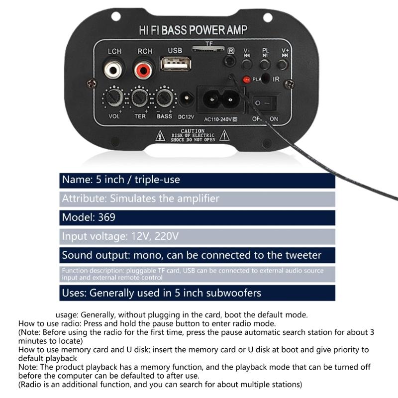 Kabelloses HiFi Bass Leistungsverstärkerplatine mit Subwoofer Audio Leistungsverstärkermodulen mit Höhen- und Bassregelung