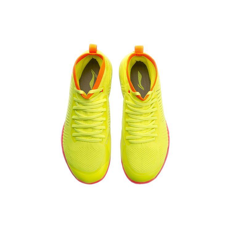 Li-Ning Attack Rebound Shock Absorption Breathable Non-Slip High-Top Badminton Shoes Unisex Sneakers Fluorescent-Bright-Green AYAN015-4
