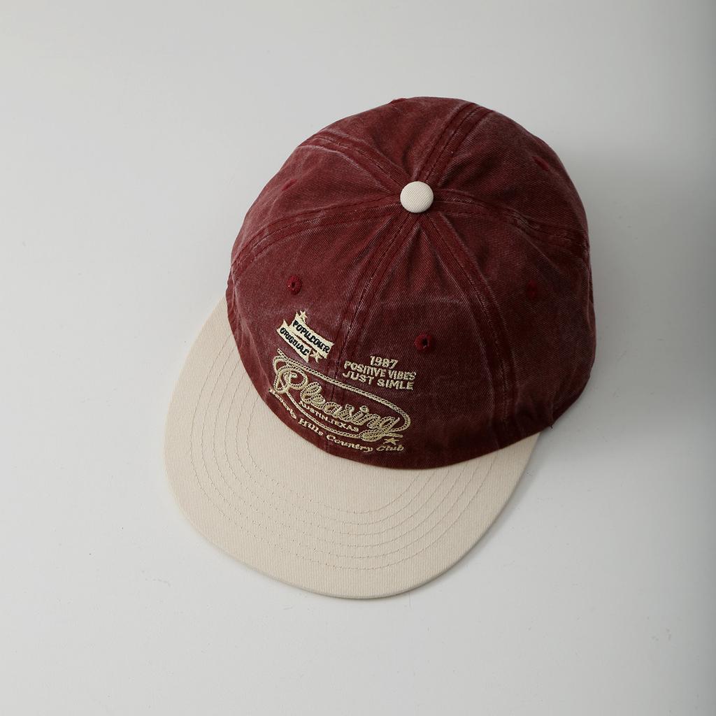 New hat American retro washed old letter cap female street hip hop flat brim baseball cap male