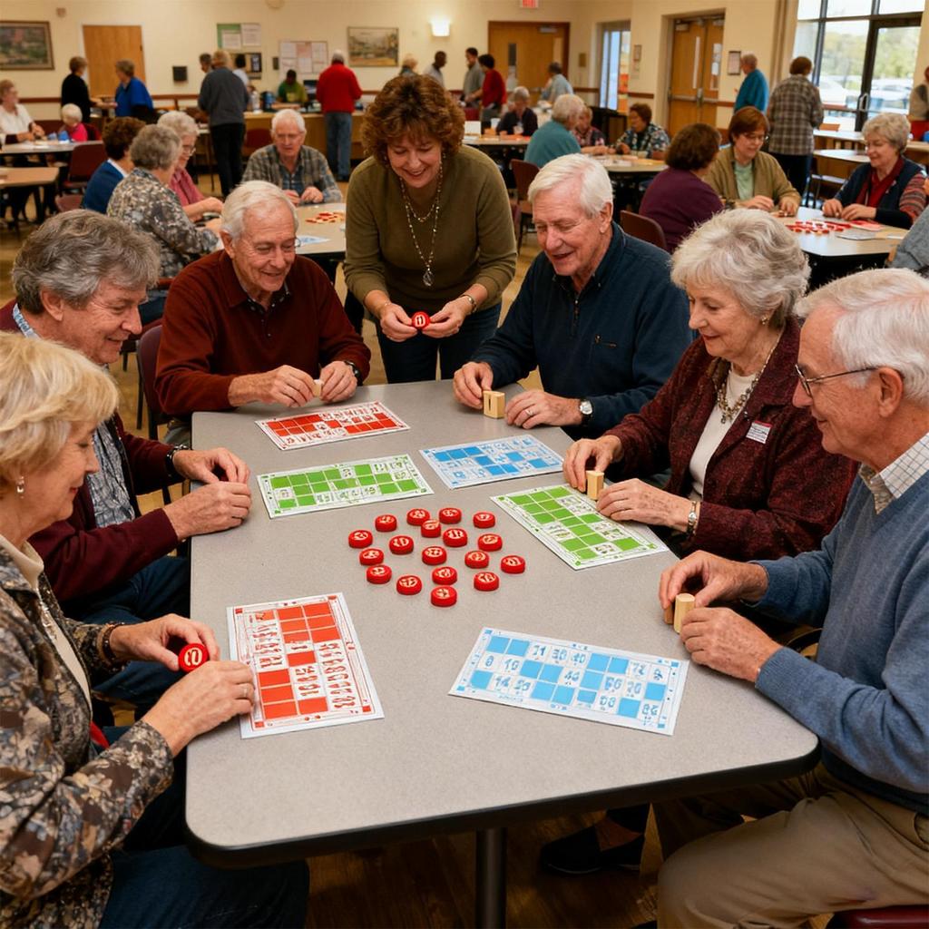 Vintage Wooden Bingo Game Set Large Print Cards Fun Family Group Activity for Parties, Classroom & Game Nights, Easy Reading