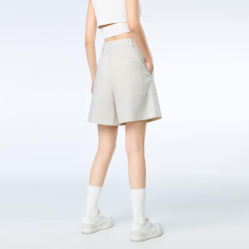 OVVOVV Women's Linen Blend A-Line Casual Shorts