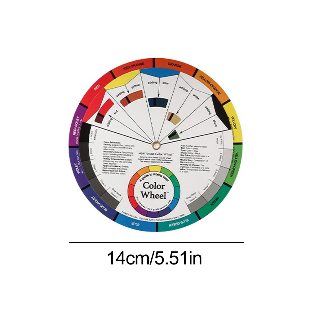 1Pcs 12 Color Paper Card Tattoo Color Wheel Circle Chromatic Eyebrow Tattoos Design Nails Professional Pigment Makeup Supplies