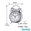 MAG Alarm Table Twin Continuous Second Bell Bells Mini Noah Precision Clock, Clock, Small, Cute, Bell, Analog, Quiet, Hand, Sound, Alarm, Snooze,