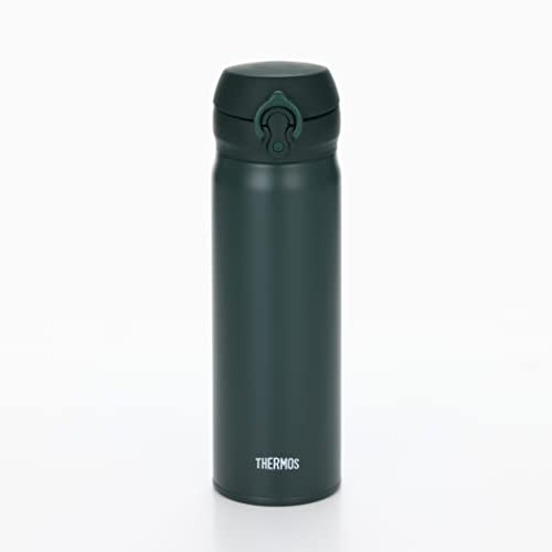 Thermos Water Bottle, Vacuum Insulated Mobile Mug, 0.5L, Dark Green, Removable Spout for Easy Cleaning, Lightweight Type, One-Touch Open, Stainless St