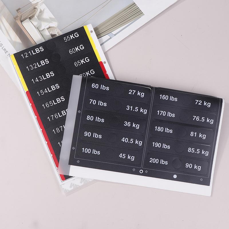 Weight Stack Labels 4.5Kg To 150Kg Black Background White Number Weight Stickers For Fitness Equipment Gym Strength Training