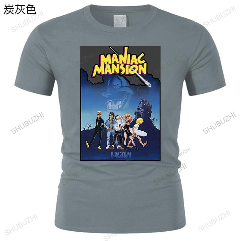 Herren Baumwoll Rundhals T-Shirt Sommer T-Shirt MANIAC MANSION Lucasfilm Games 1987 Retrogaming Monkey Island Unisex T-Shirt