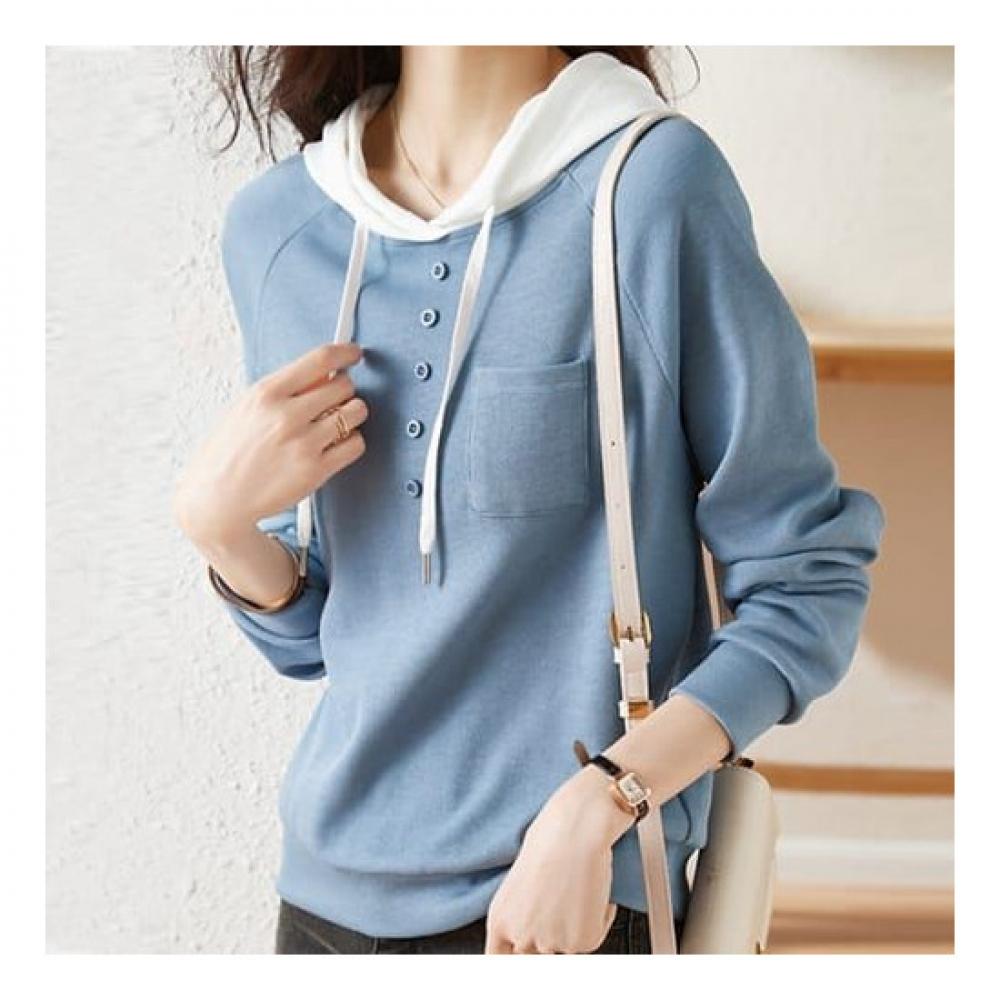 Navava Men Casual BuTTon PockeT Long Sleeve Hoodie T shirT nT1027