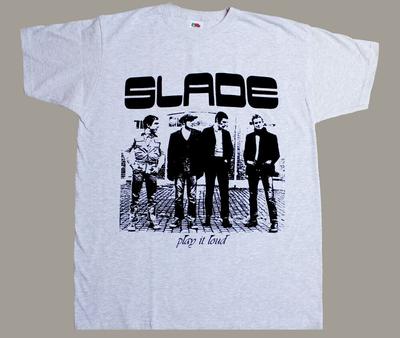 Slade Band Play It Loud 1970 Sweet Nazareth Suzi Quatro Grijs Unisex T-shirt