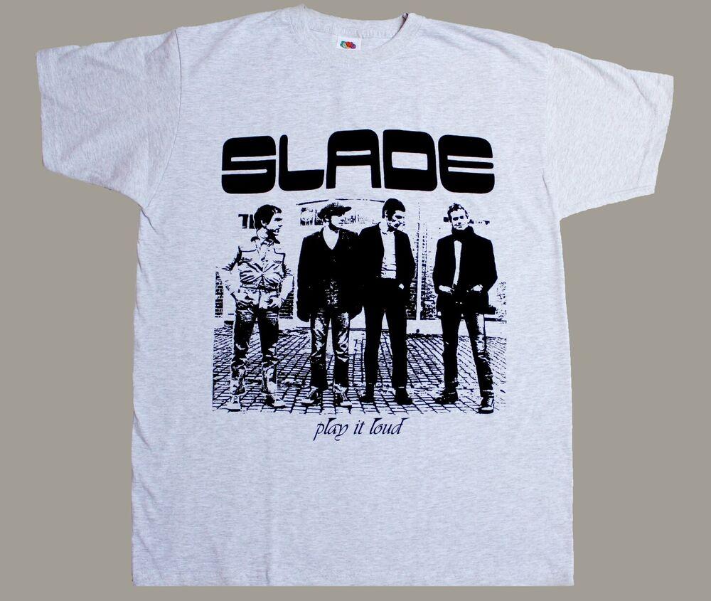 

Сіра унісекс футболка Slade Band Play It Loud 1970 Sweet Nazareth Suzi Quatro XXXXL