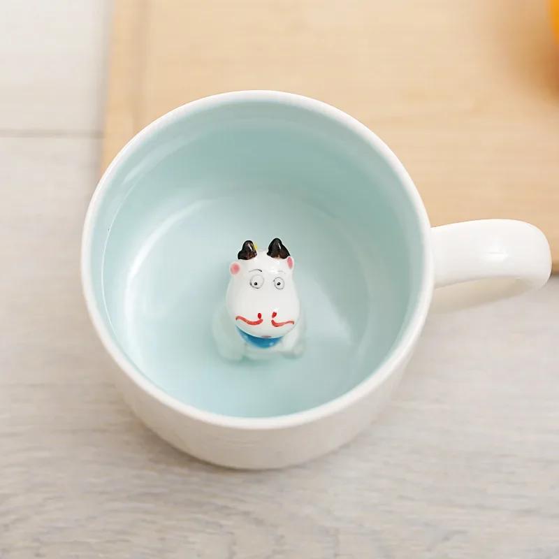 400ML Ceramic Mugs Creative Cute Cartoon Stereo Animal Milk Coffee Cups Couple Cups of Household Drinking Water Supplies