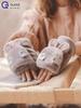 Cute Rabbit Ear Plush Gloves for Girls, Winter Warm Korean Style Student Gloves with Fleece Lining and Thickened Half-Finger Flip Cover