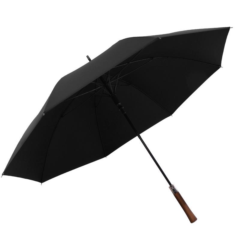 Extra Large Solid Wood Golf Umbrella with Automatic Long Handle—Customizable Logo