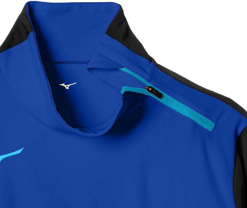 Mizuno Soccer Wear Stretch Fleece Surf Blue X Deep Size 140 To Japanese Size Shirt, Junior, P2MC8615, Navy, (equivalent 140)