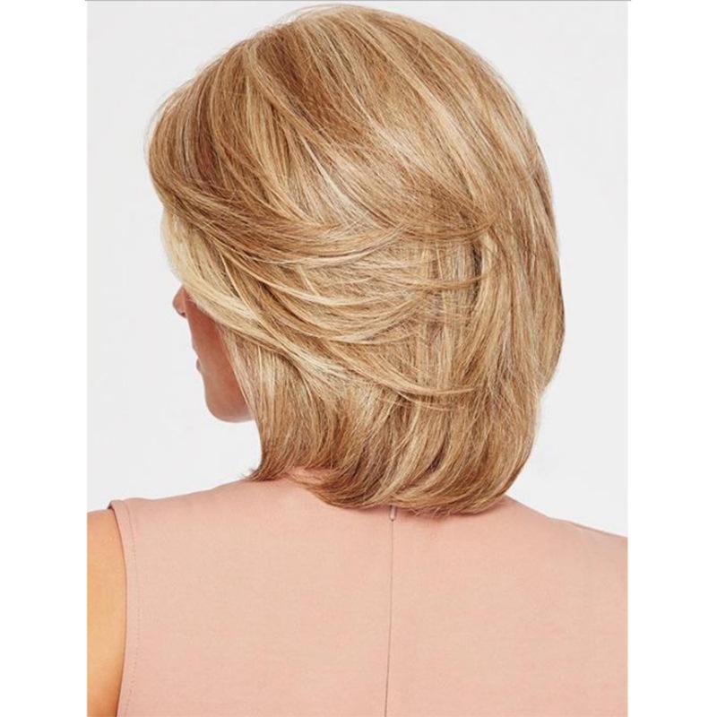 Synthetic Women Blonde Wigs Short Natural Wave Fluffy Fake Hair Fashion High Temperature Fiber Daily Use Party Cosplay Wig