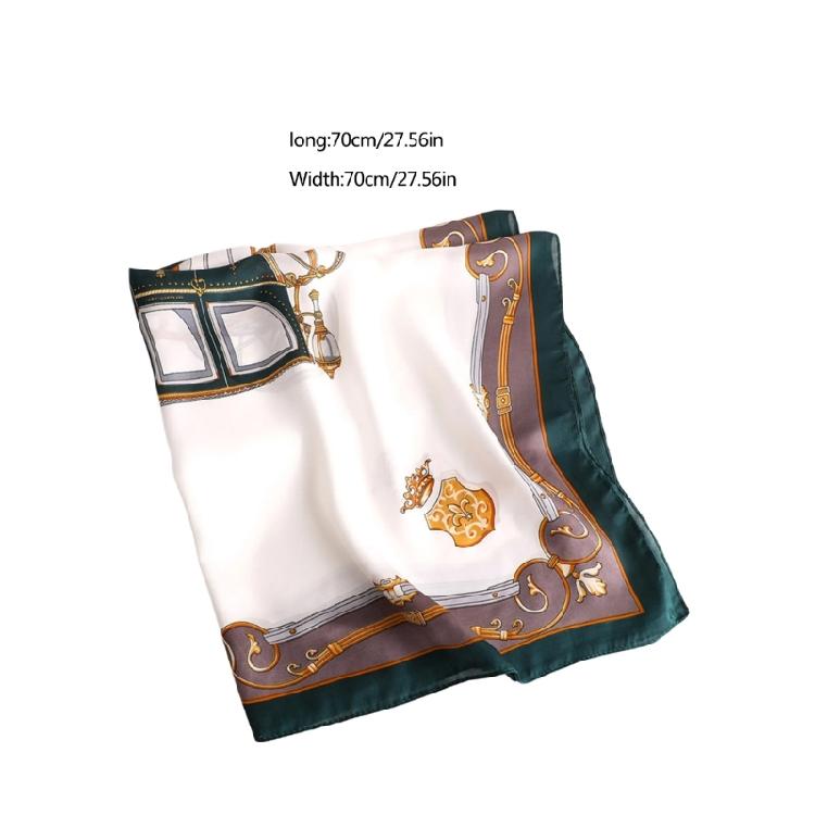 Small Square Scarf with Beautiful Print for Modern Women Soft Breathable Silk Like Bandana Scarves Party Neckerchief