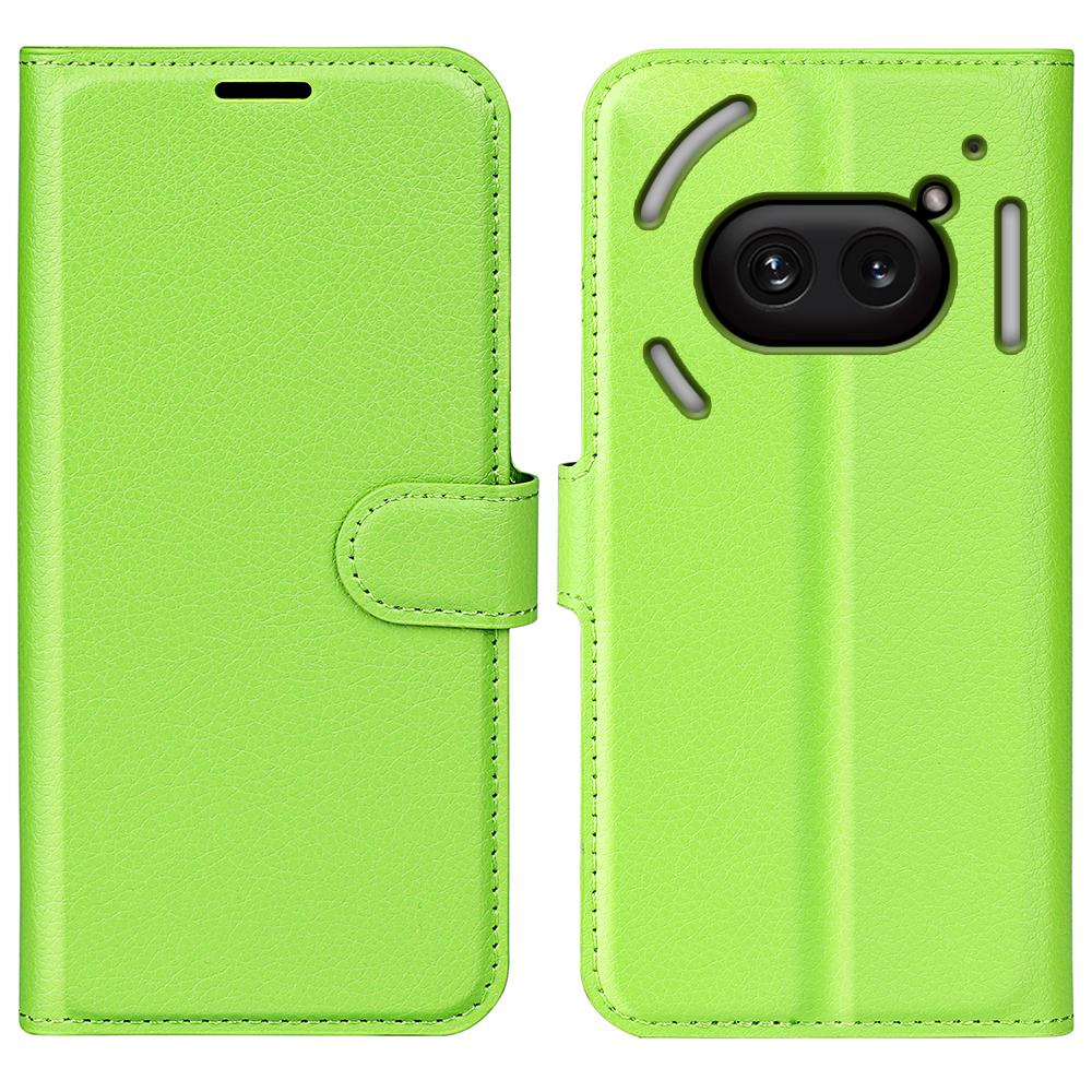 For Nothing Phone (2a) Plus/Phone (2a) Case Litchi Texture Leather Folio Stand Card Holder Phone Cover