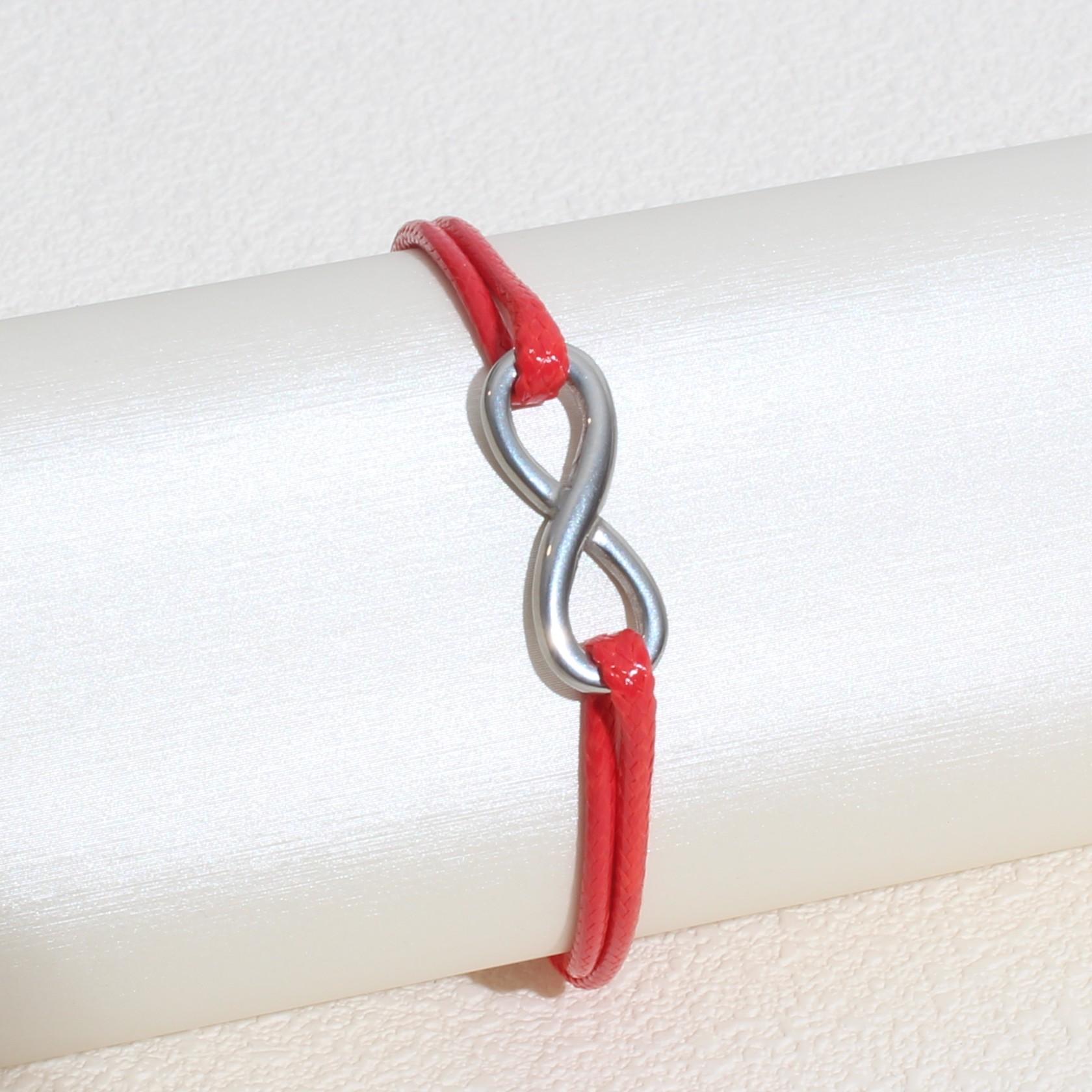 

Minimalist Infinity Symbol Wax Cord Bracelet Casual Fashion Accessory красный