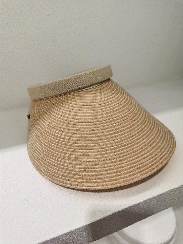 Sonnenhut aus Stroh mit breiter Krempe – atmungsaktiver, verstellbarer, elastischer Pferdeschwanz-Strandhut für Damen, perfekt für Outdoor-Aktivitäten