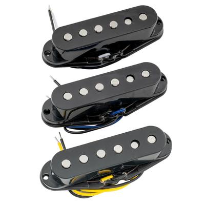 Musiclily Pro Staggered Alnico 5 Guitar Single Coil Pickups for Strat Electric Black of ST-60SE (Neck/Middle/Bridge) Guitars, (Set 3)