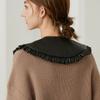 Fashion Black PU Leather Fake Collar Small Shawl for Winter Sweater Removable Shirt Detachable Collar Fuax Cols Accessories