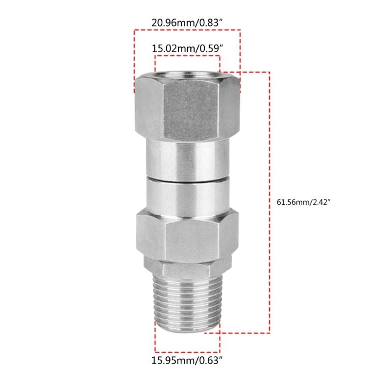 Pressure Washer Accessory 3/8'' NPT Male Thread Fitting/M22 14mm Swivel Joint Stainless Steel Quick Connector Rustproof