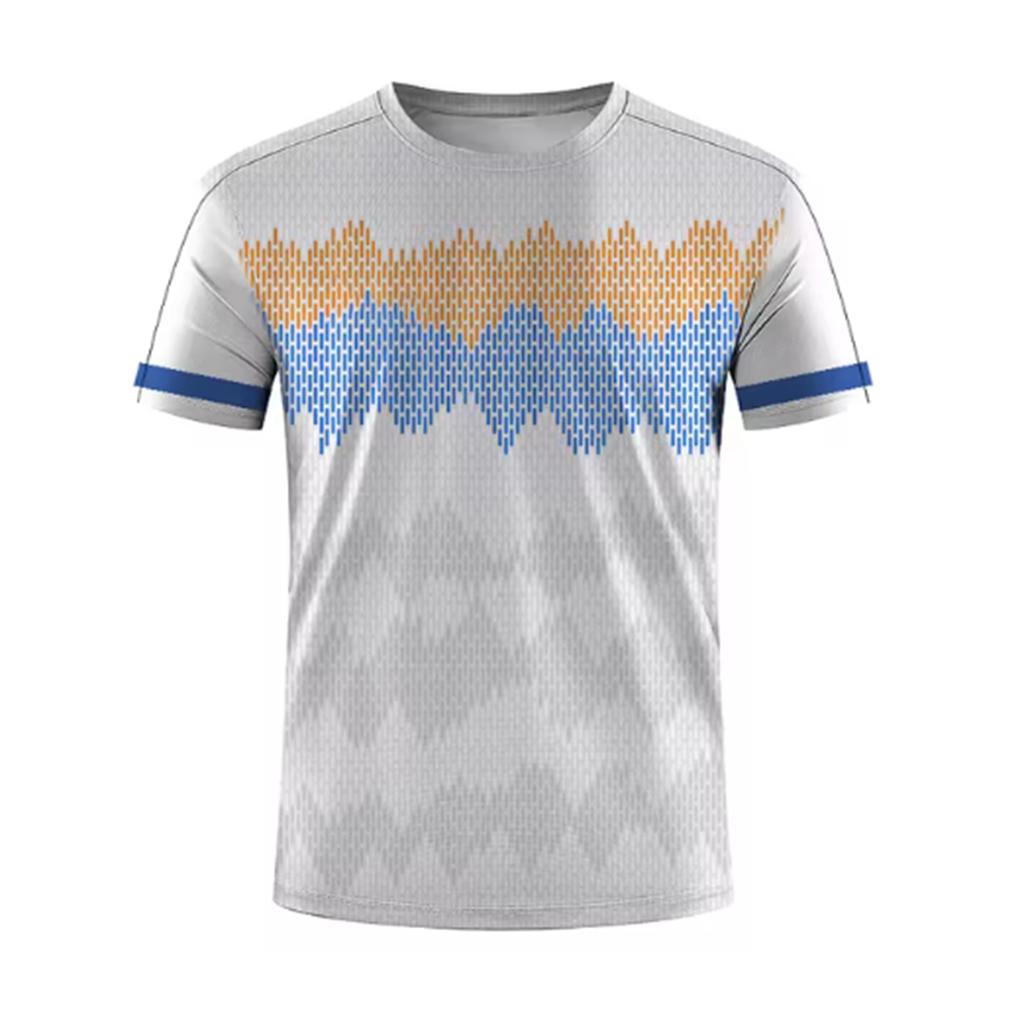 Men's 3D printed striped print breathable casual comfortable loose men's clothing sports T-shirt